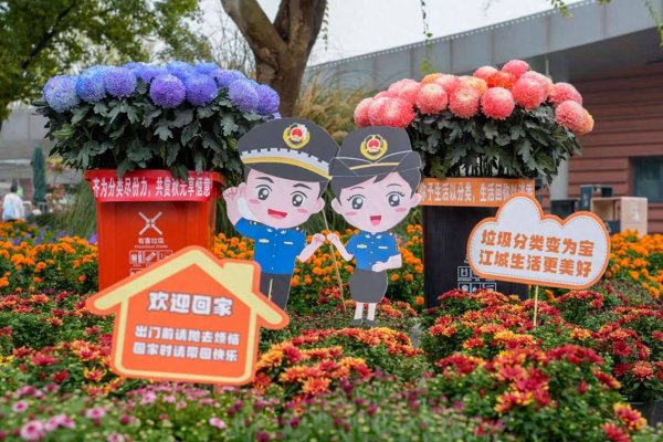 展鵬配资 菊香伴分类 文明暖金秋 汉阳区垃圾分类宣传活动走进武汉动物园菊展